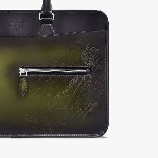 Cartable Un Jour Mini Gradiant en Cuir Scritto Swipe, NERO GRIGIO + NERO CAVIAR, hi-res 5