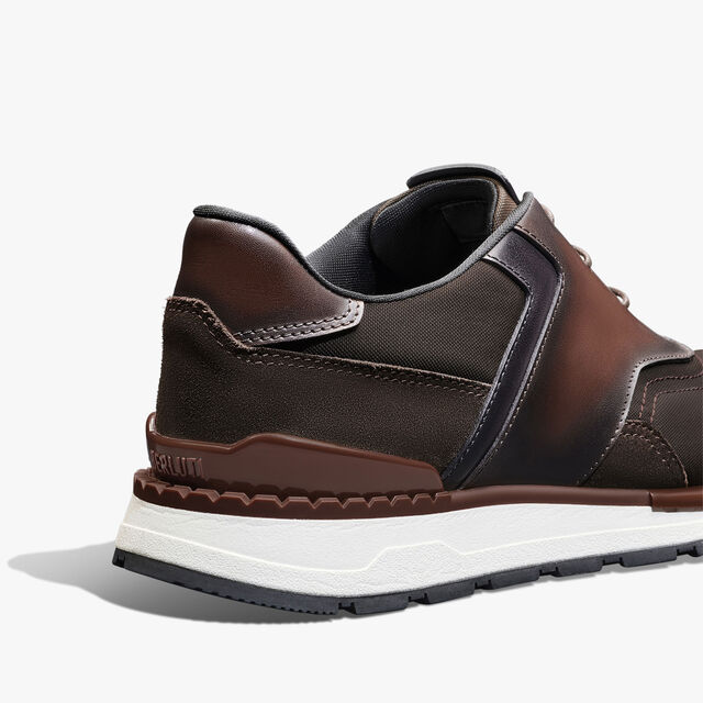 Sneaker Fast Track En Cuir Et Nylon, MARRONE INTENSO, hi-res 5