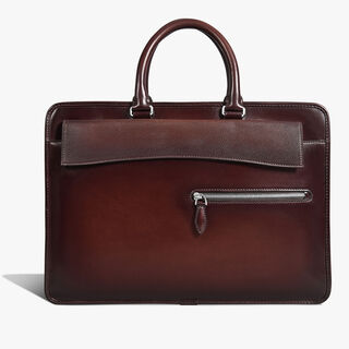 Un Jour Pocket Leather Briefcase, LEGNO BRUCIATO, hi-res