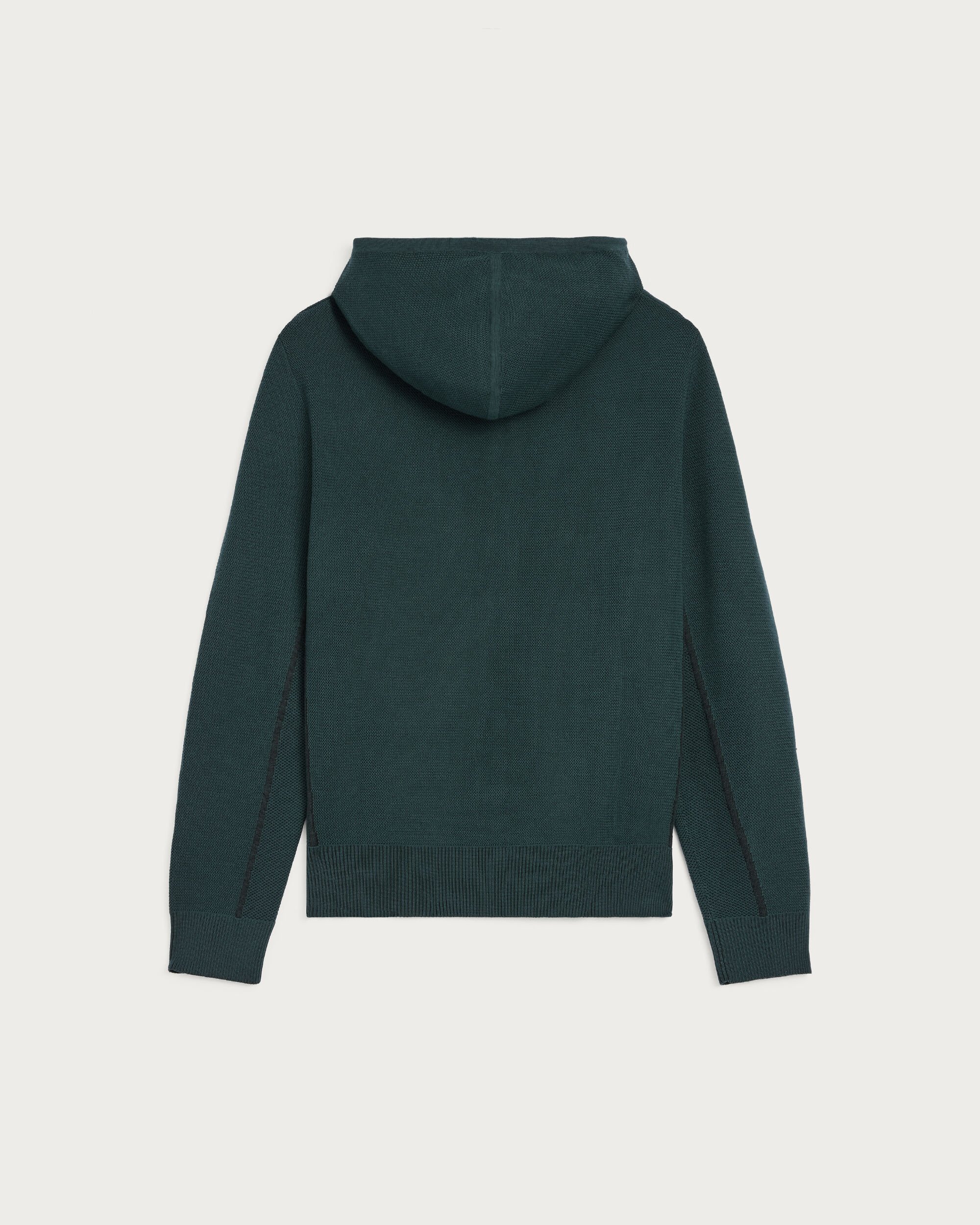 Shadow Zipped Hoodie with Leather Details, Fir Green, hi-res