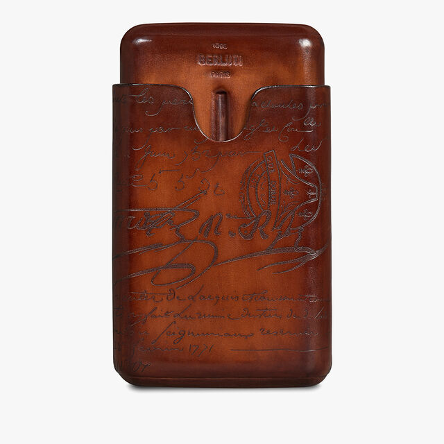 Scritto Leather Four-Cigar Case, CACAO INTENSO, hi-res 1