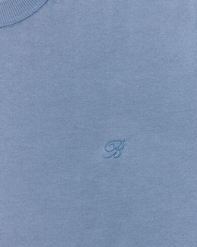 B-Thabor Embroidery Short-Sleeves Crewneck, Dark Woad, hi-res
