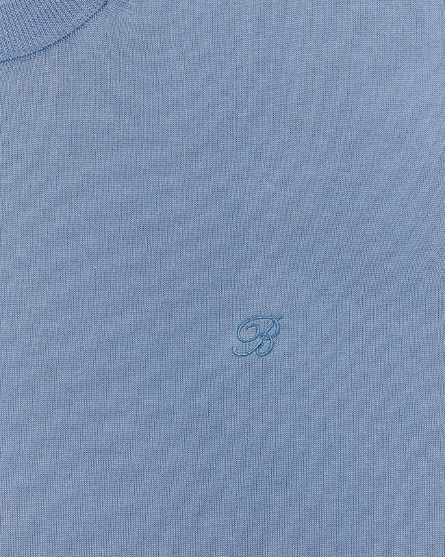 B-Thabor Embroidery Short-Sleeves Crewneck, Dark Woad, hi-res