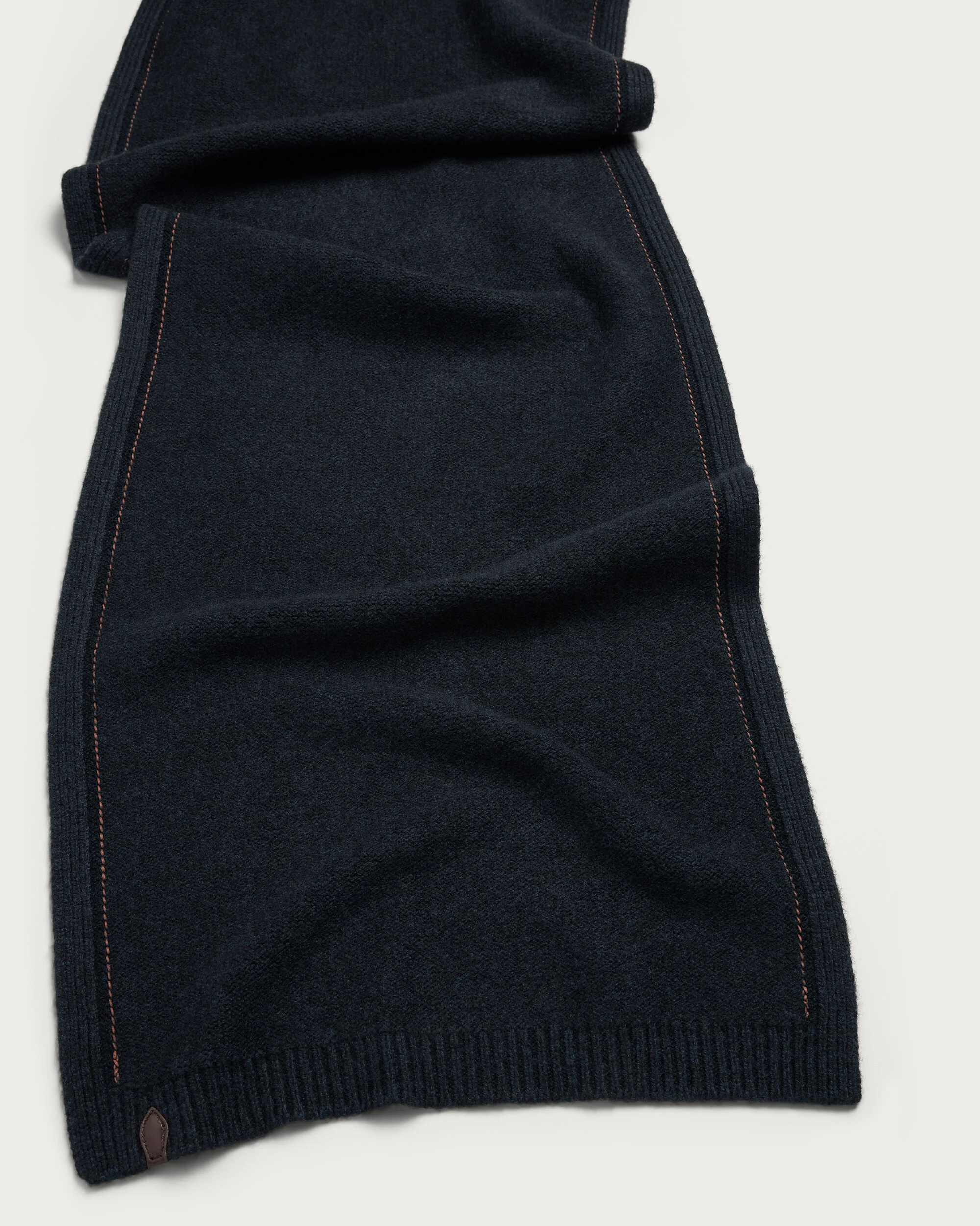 Leather Braiding Scarf, Cold Night Blue, hi-res