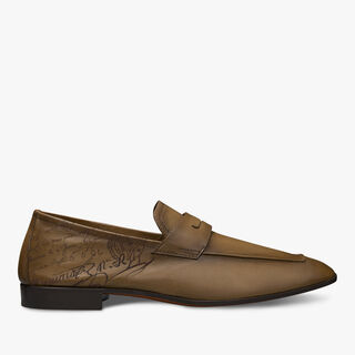 Lorenzo Scritto Kangaroo Leather Loafer, OLIVE, hi-res