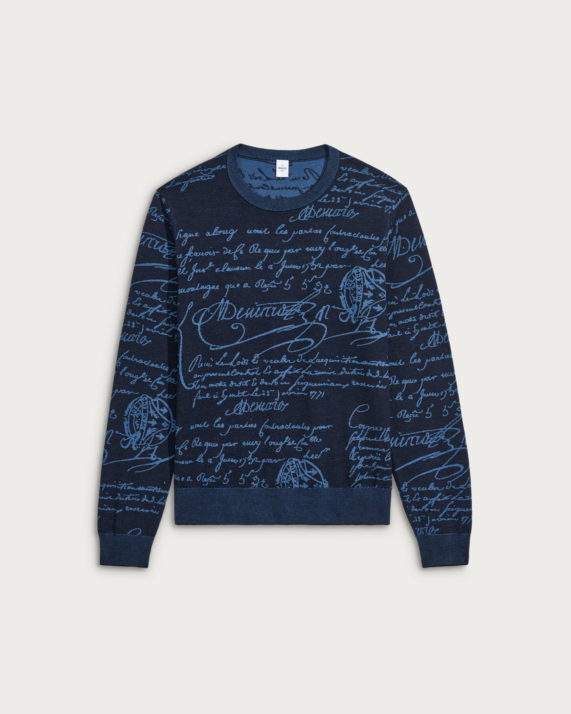 Classic Scritto Crewneck, Cold Night Blue, hi-res