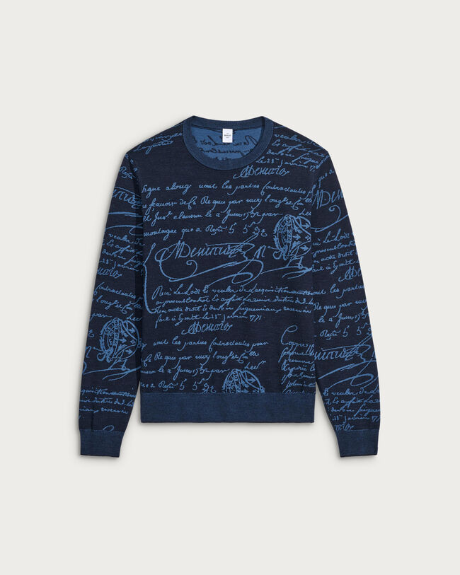 Classic Scritto Crewneck, Cold Night Blue, hi-res