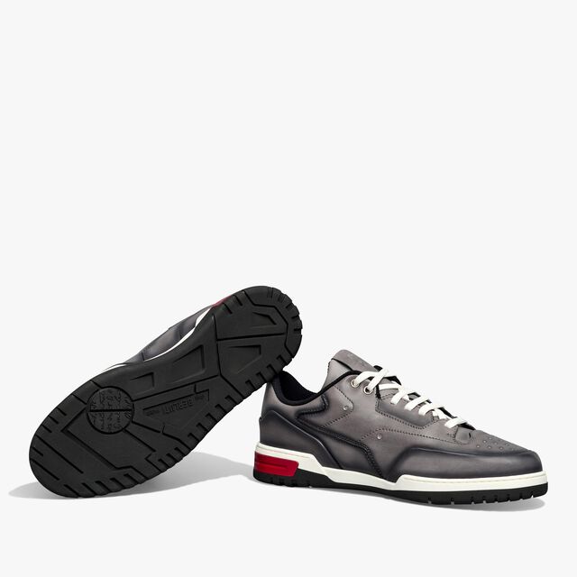 Playoff Scritto Leather Sneaker, IRON GREY+WHITE, hi-res 4