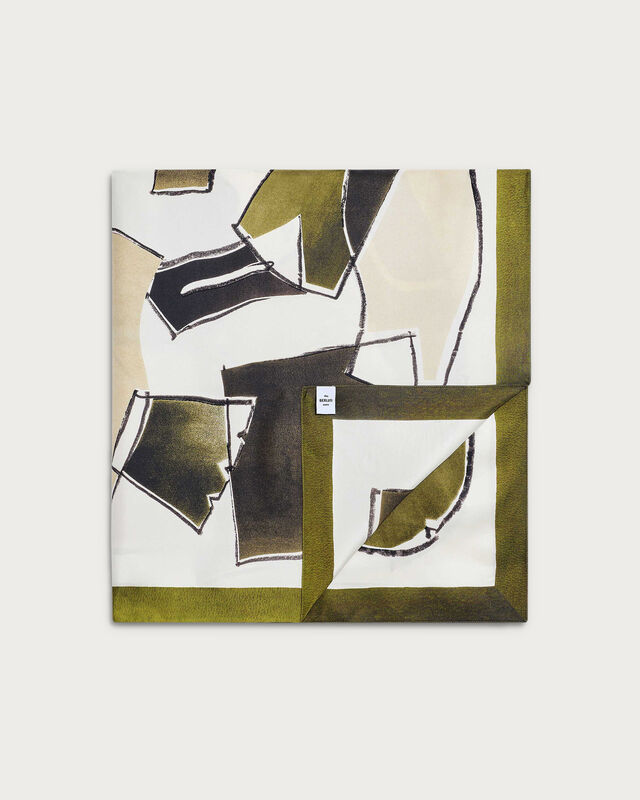 Shoe Collage Scarf, Optical White & Shoe Pattern Gre, hi-res