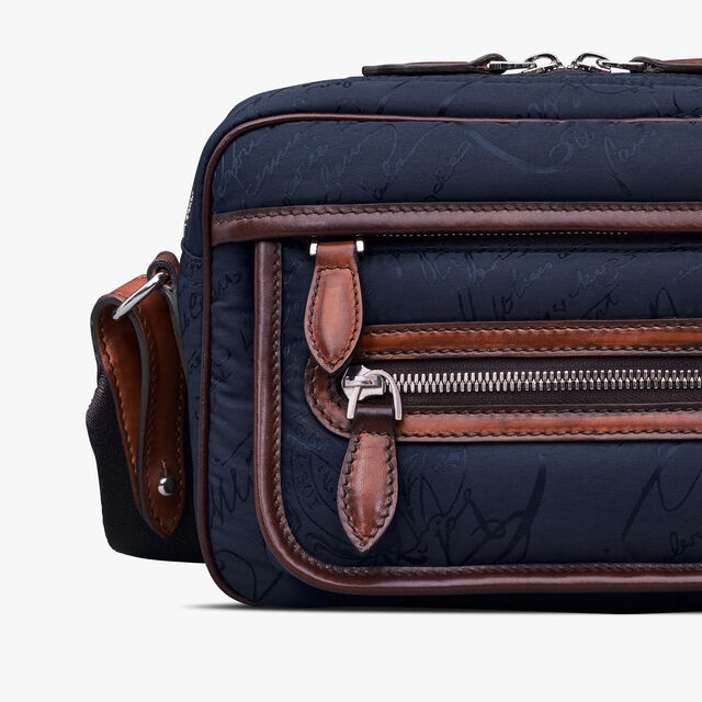 Shoulder Bag Nylon Scritto Messenger, NAVY, hi-res 6