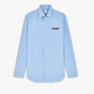 Cotton Poplin Alessandro Shirt With Leather Detail