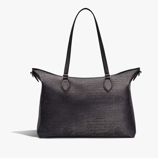 Late Hour Scritto Leather Shopper, NERO GRIGIO, hi-res 1
