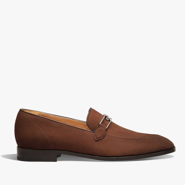B Volute Nubuck Leather Loafer, MARRONE CASTAGNA, hi-res 1