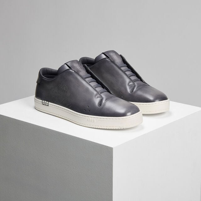 Playtime Scritto Venezia Calf Leather Sneaker Slip On, LIGHT ALUMINIO, hi-res 3