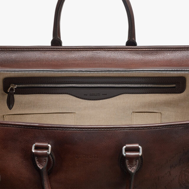 Overnight Scritto Leather Travel Bag, SOFT BROWN, hi-res 7