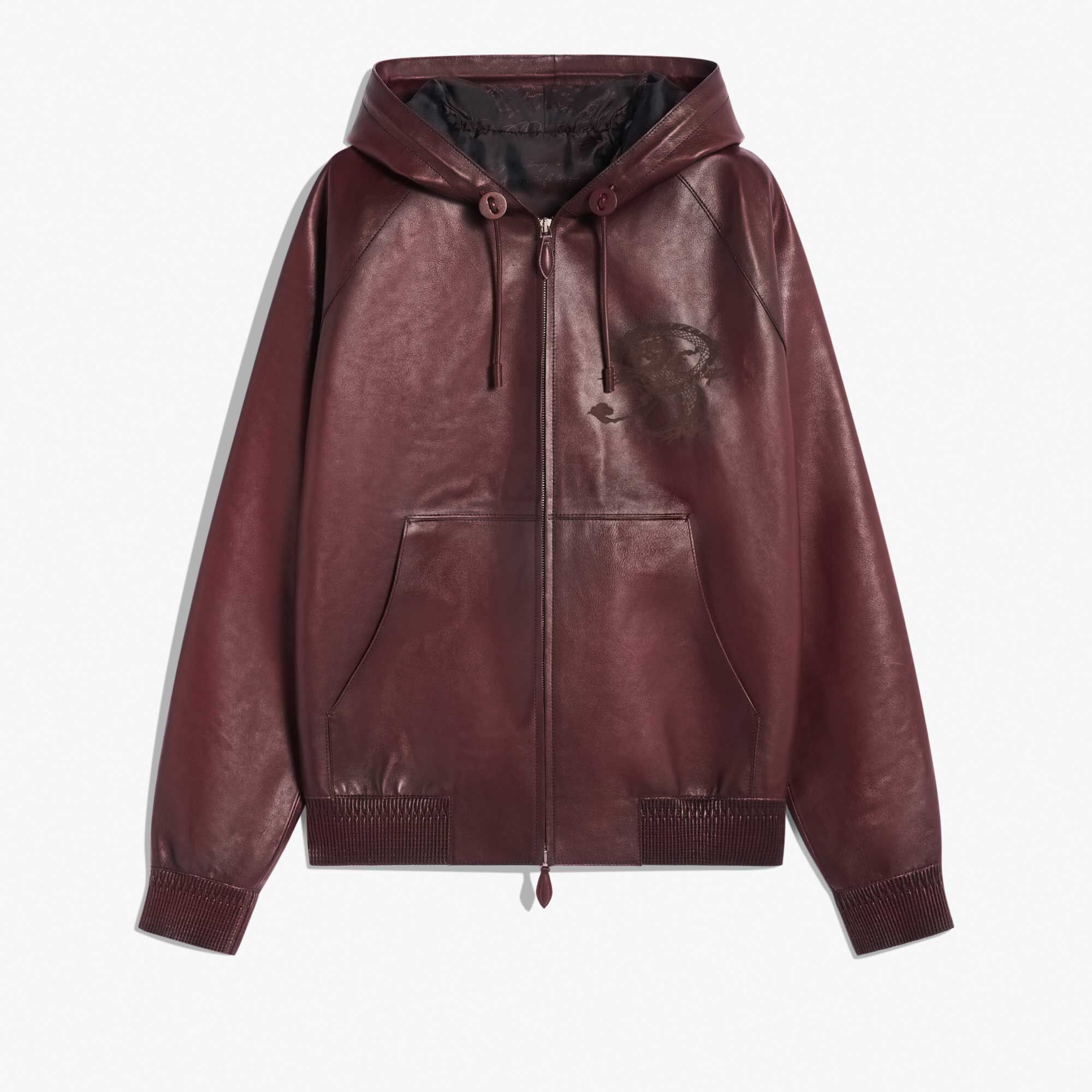 Leather hoodie hot sale