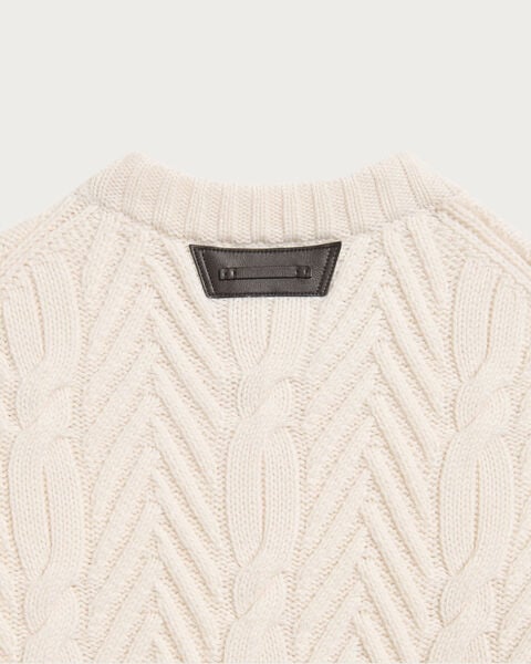 Winter Cable Knit Crewneck, Shell, hi-res