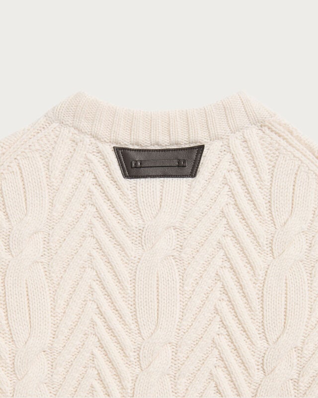 Winter Cable Knit Crewneck, Shell, hi-res