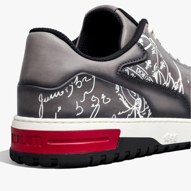 Playoff Scritto Leather Sneaker, IRON GREY+WHITE, hi-res 5