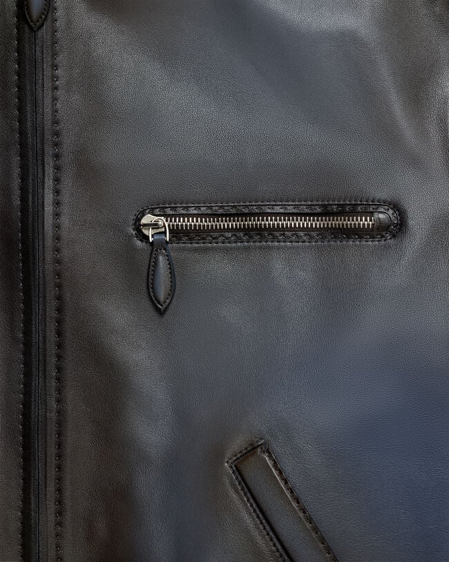 Leather Patina Un Jour Bomber, Fiamma Iron Blue, hi-res