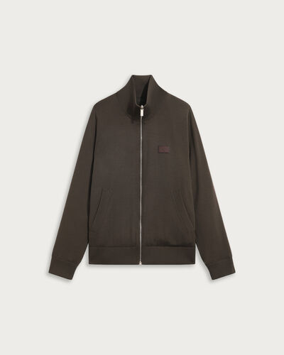 Reversible Blouson with Leather Detail, Earth Brown, hi-res
