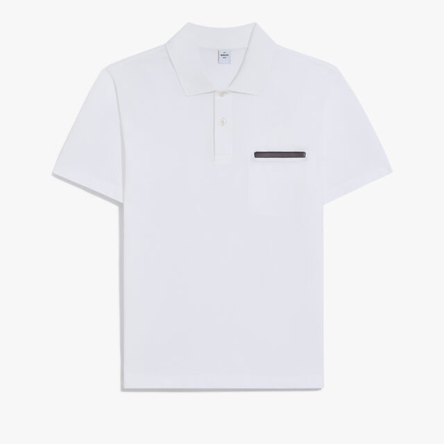 Leather Tab Pocket Polo, BLANC OPTIQUE, hi-res 1