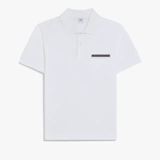 Leather Tab Pocket Polo, BLANC OPTIQUE, hi-res