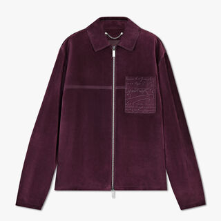 Suede Leather Shirt With Scritto Pocket, LIGHT WINE LEES, hi-res