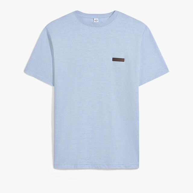 T-Shirt Avec Détail En Cuir, SKY BLUE, hi-res 1