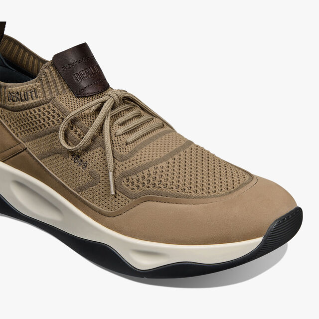 Shadow Knit, Nubuck Calf And Lagoon Calf Sneaker, BEIGE, hi-res 4