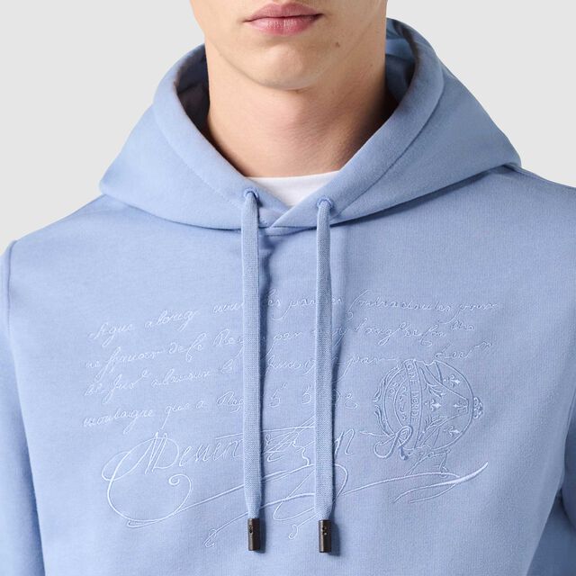 Embroided Scritto Hoodie, PALE BLUE, hi-res 5