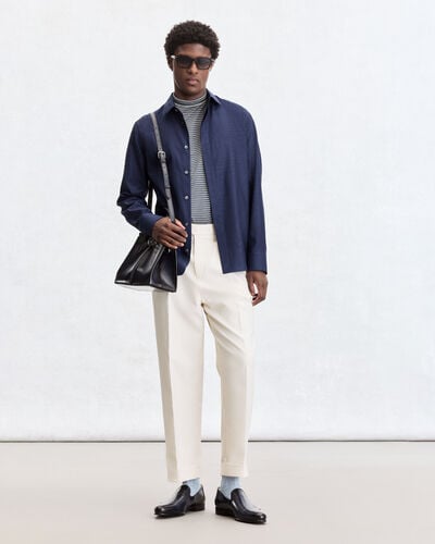 Andy Scritto Pattern Shirt, Blue Indigo, hi-res