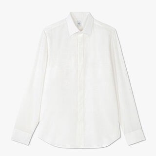 Cotton Silk Scritto Andy Shirt, BLANC OPTIQUE, hi-res
