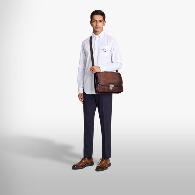 Postino PM Leather Briefcase, SOFT BROWN, hi-res 8