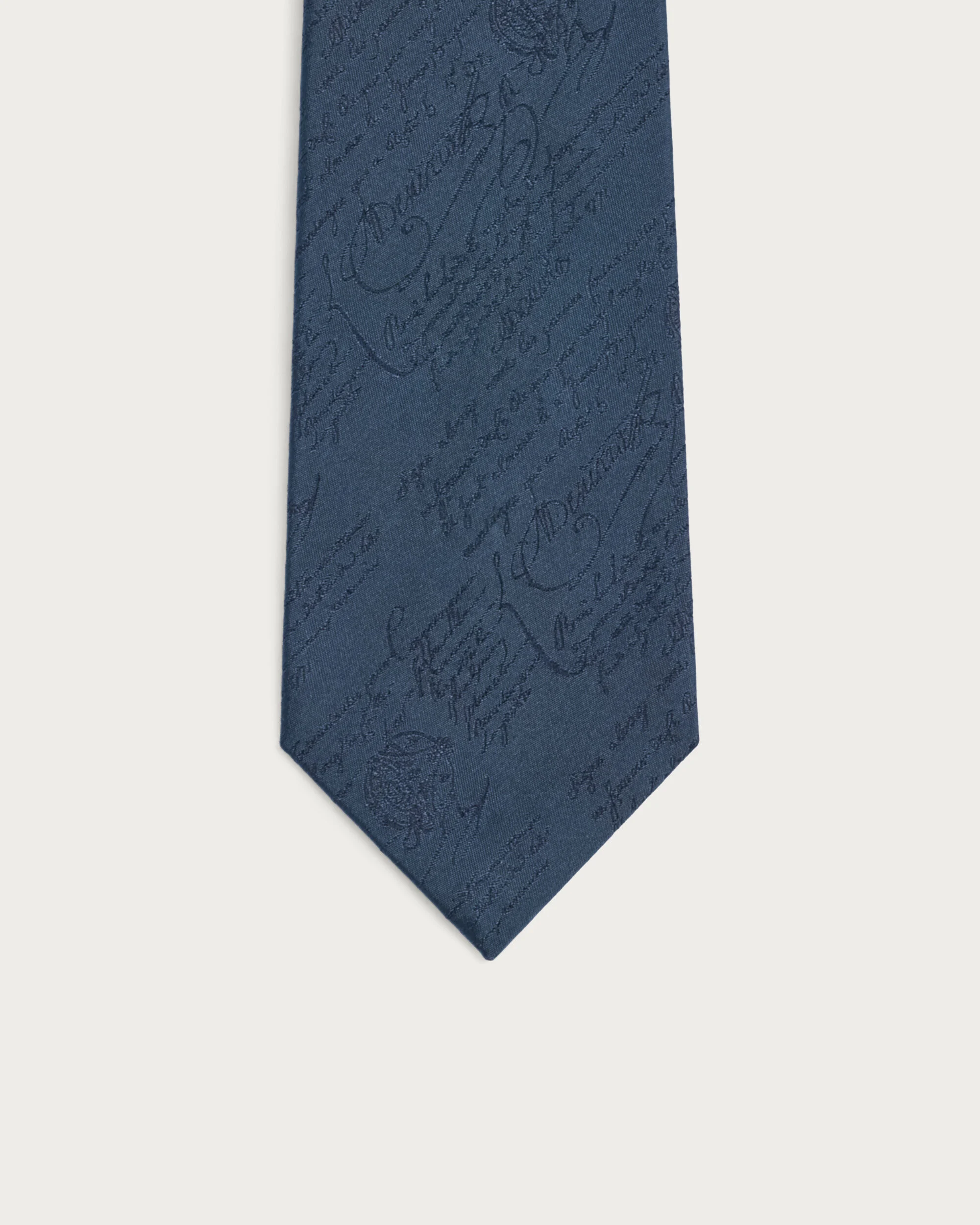 Classic Scritto Pattern Tie, Dim Blue, hi-res