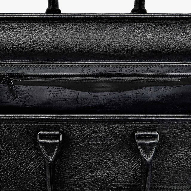 Overnight Leather Travel bag, DEEP BLACK, hi-res 6