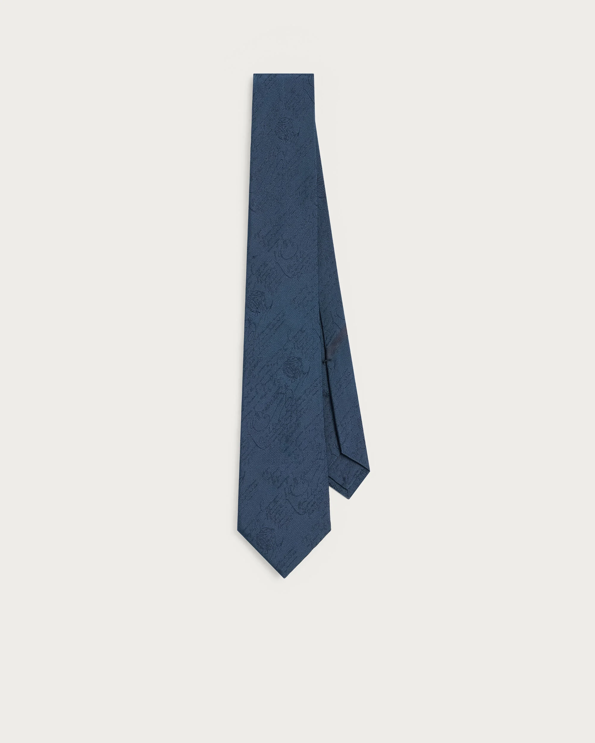Classic Scritto Pattern Tie, Dim Blue, hi-res