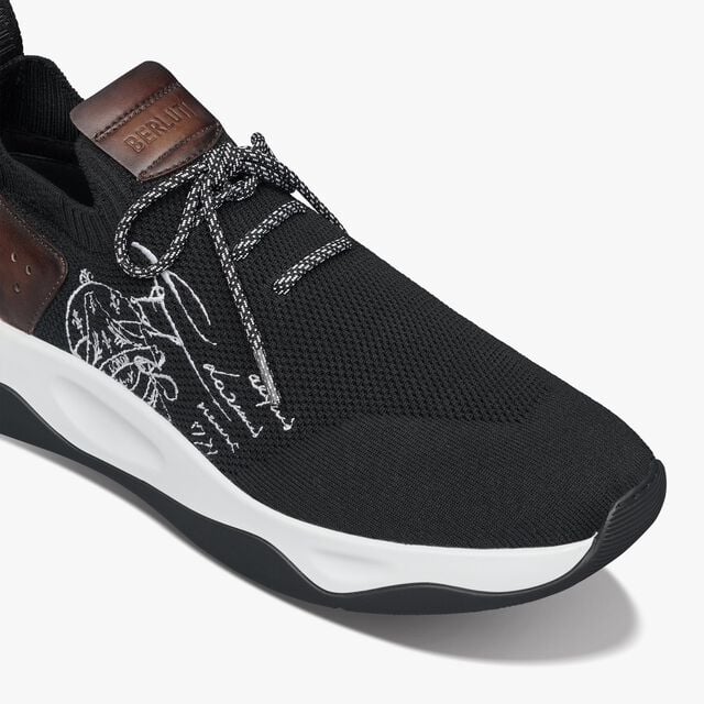 Shadow Knit And Leather Sneaker, BLACK, hi-res 6