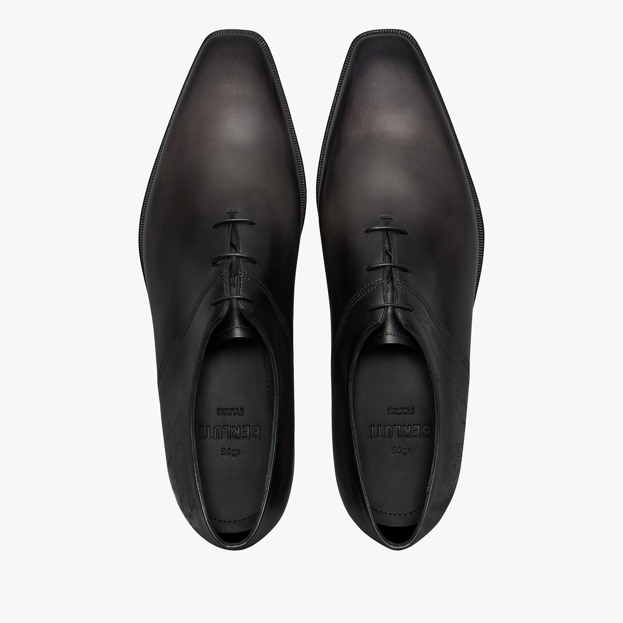 Scars Démesure Scritto Leather Oxford, NERO GRIGIO, hi-res 3