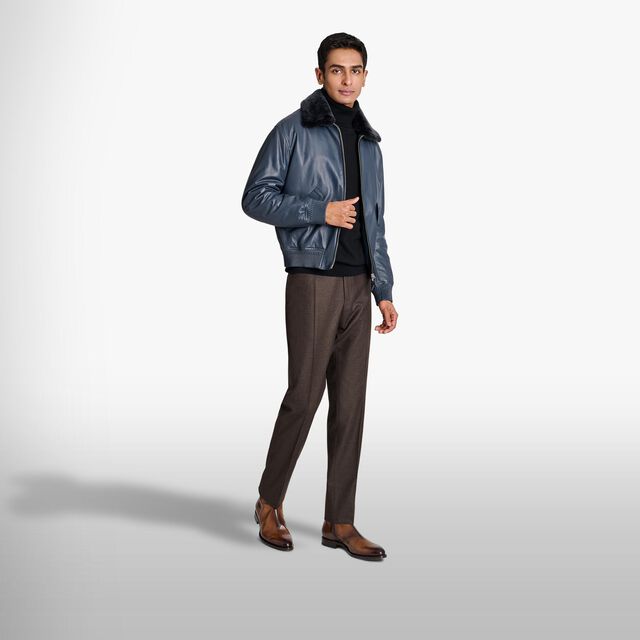 Bombers With Shearling Collar, MINERAL BLUE, hi-res 4