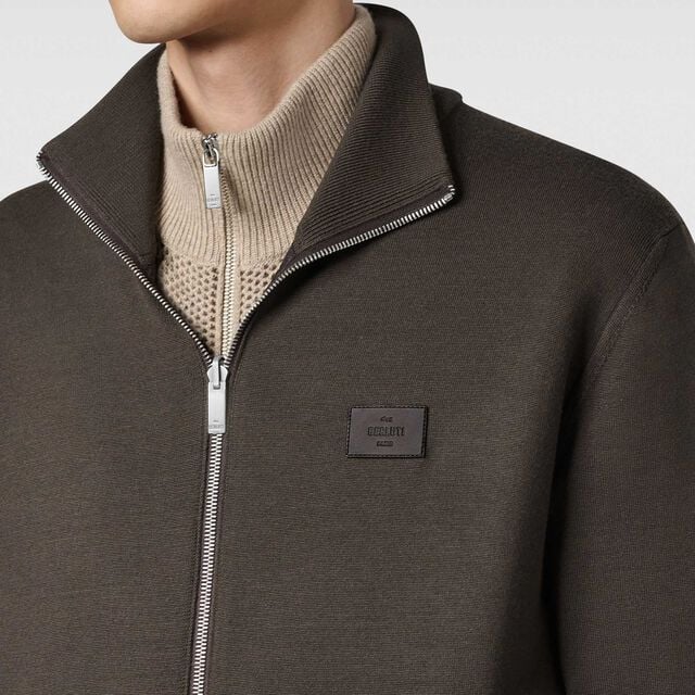 Blouson Réversible en Laine & Nylon Scritto, EARTH BROWN, hi-res 8