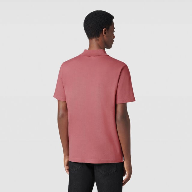 Classic Pique Leather Tab Polo, ROSEWOOD, hi-res 3