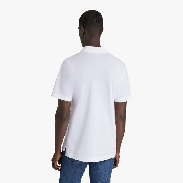 Classic Pique Leather Tab Polo, COTTON WHITE, hi-res 3