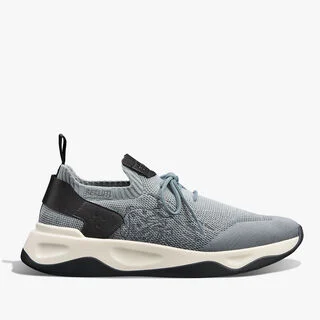 Shadow Scritto Knit And Lagoon Calf Sneaker, GRADIANT LIGHT BLUE, hi-res