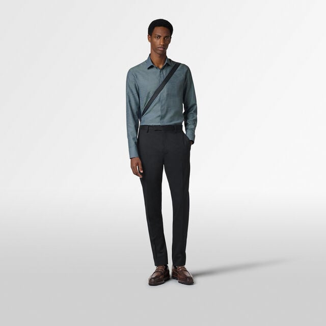 Chemise Andy en Coton et Soie Scritto, TITANIUM BLUE, hi-res 4