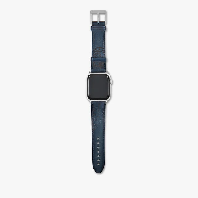 Apple Watch Bracelet Scritto Leather, STEEL BLUE, hi-res 3