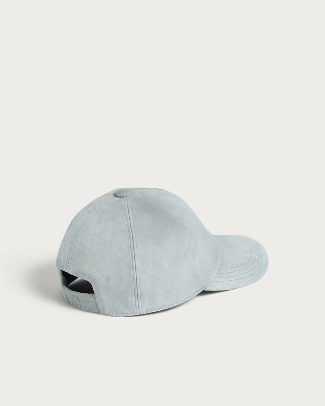 Leather Baseball Cap, Dove Blue, hi-res