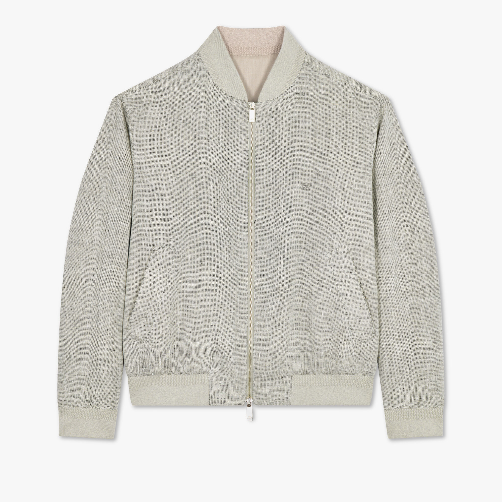 White linen bomber jacket on sale