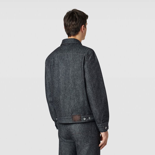 Denim Jacket, SPECKLED BLACK, hi-res 3