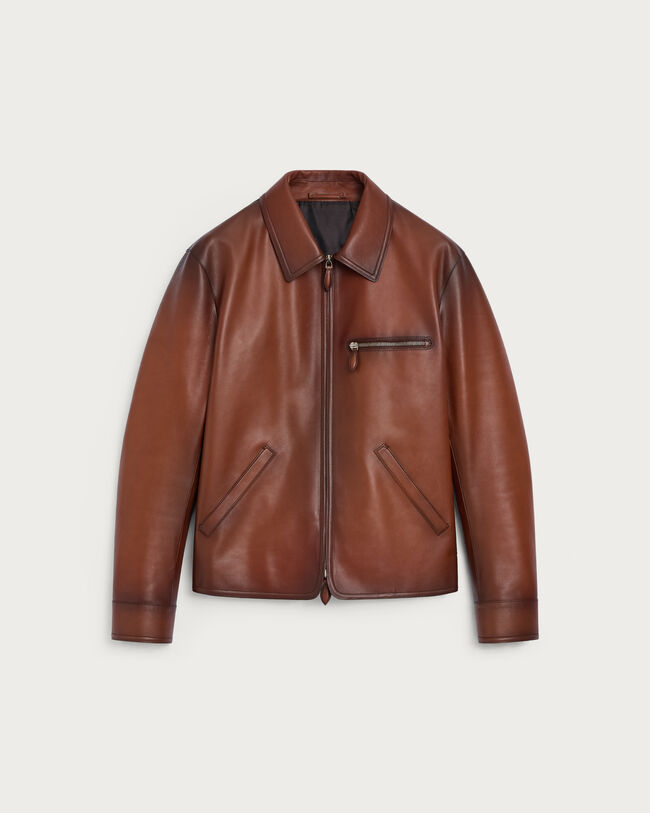 Leather Patina Un Jour Blouson, Cacao Intenso, hi-res